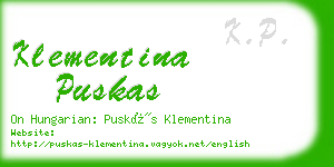 klementina puskas business card